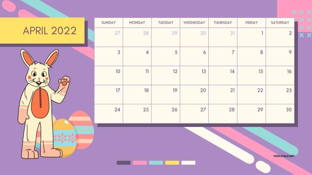 April 2022 Calendar Background Easter Images.