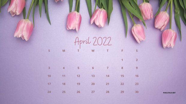 April 2022 Calendar Desktop Wallpaper.