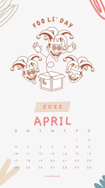 April 2022 Calendar Wallpaper April Fools Day.