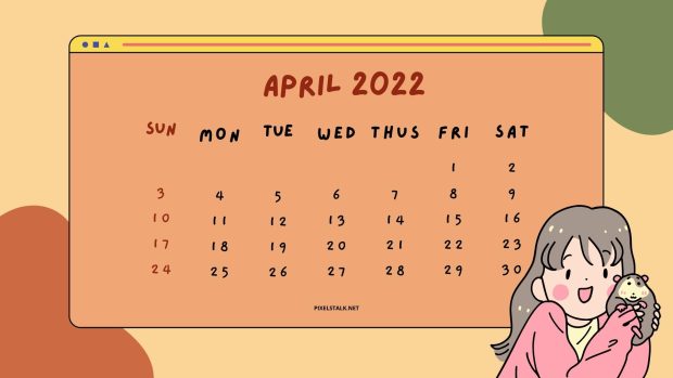April 2022 Calendar Wallpaper Cute Girl Images.