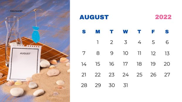 Art August 2022 Calendar Wallpaper HD 1920x1080.