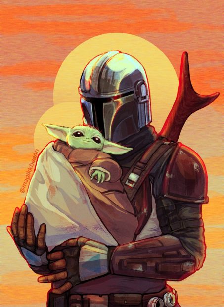 Art Baby Yoda Background HD.