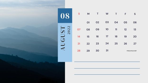 August 2022 Calendar Background HD 1080p.