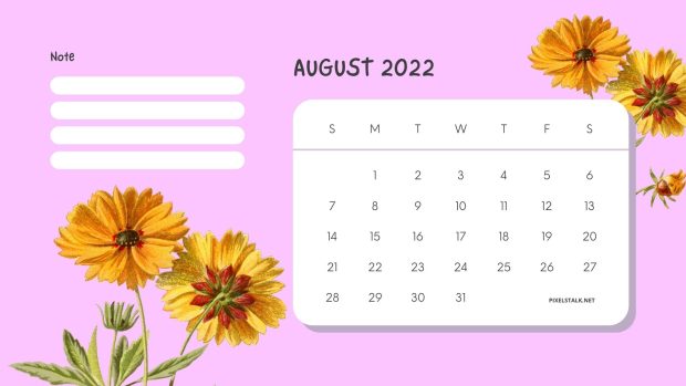 August 2022 Calendar Wallpaper HD.