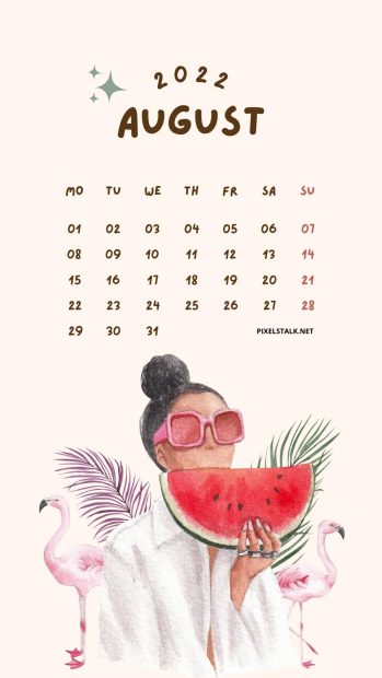 August 2022 Calendar iPhone HD Wallpaper Free download.