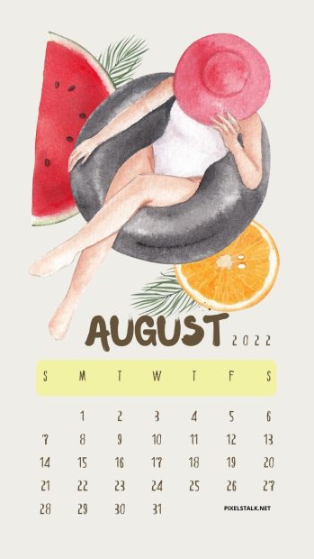 August 2022 Calendar iPhone Wallpaper Free Download.