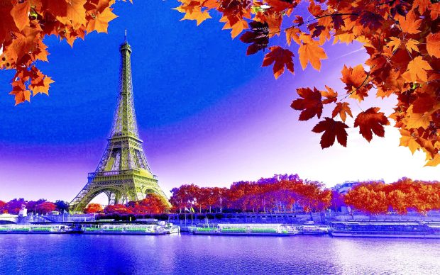 Autumn Eiffel Tower Wallpaper HD.