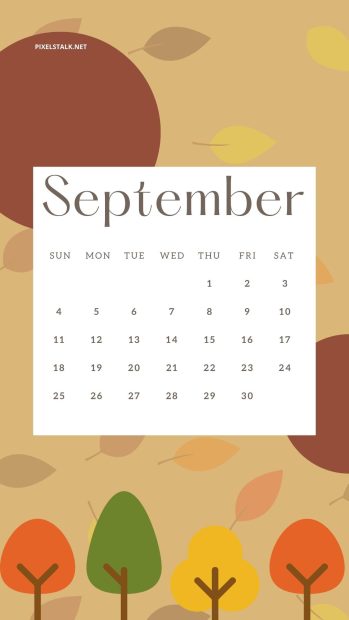 Autumn September 2022 Calendar Iphone Wallpaper HD.