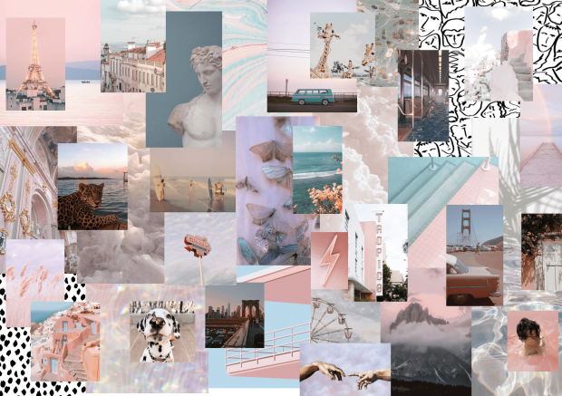 Awesome Aesthetic Wallpaper Collage Background.