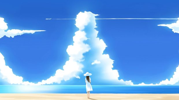 Awesome Anime Beach Wallpaper HD.