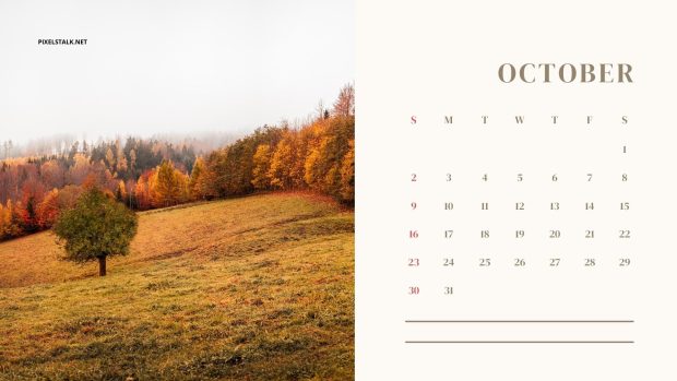 Awesome October 2022 Calendar Wallpaper HD.