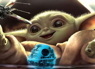 Baby Yoda Desktop Background.
