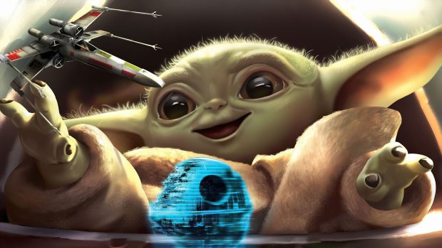 Baby Yoda Desktop Background.