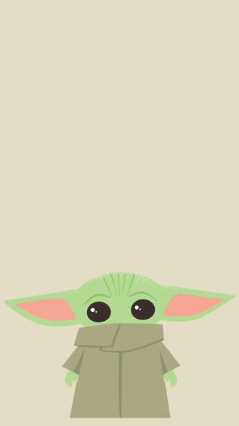 Baby Yoda Phone Minimal Wallpaper HD.