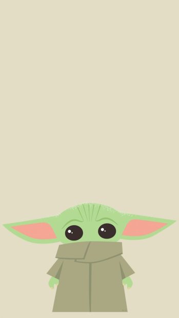 Baby Yoda Phone Minimal Wallpaper HD.