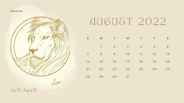 Background August 2022 Calendar.