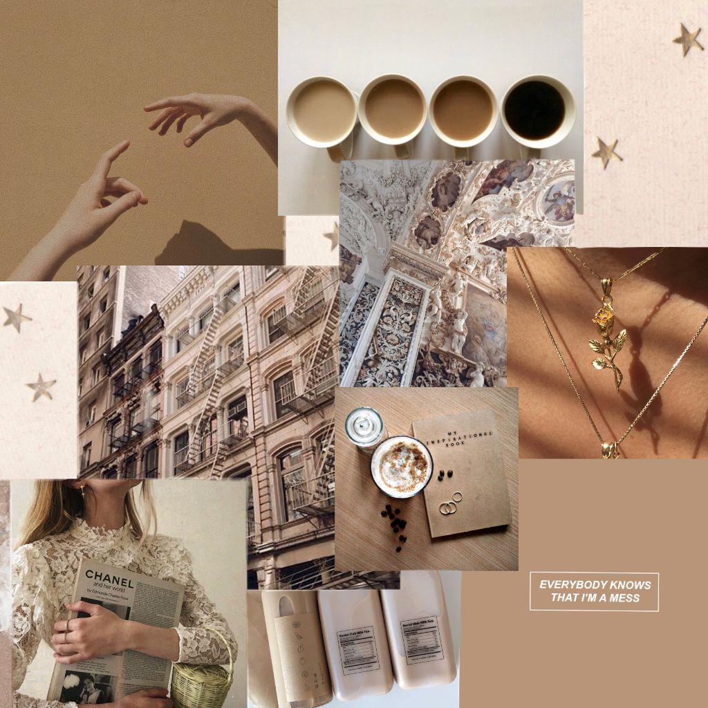 Creme aesthetic laptop collage beige aesthetic collage laptop HD wallpaper   Pxfuel