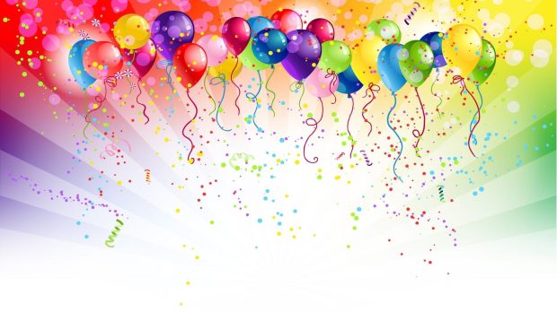 Balloon Happy Birthday Wide Screen Background.