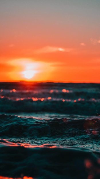 Beach Sunset Aesthetic Wallpaper HD.