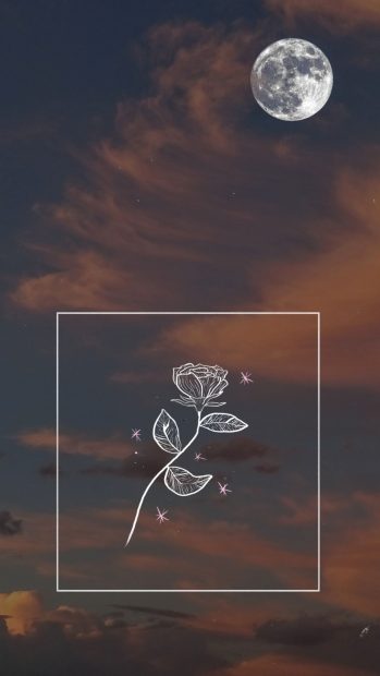 Beautiful Aesthetic Moon Background.