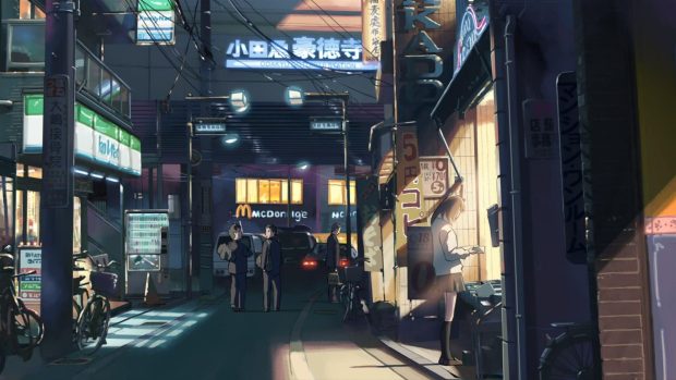 Beautiful Anime City Background.