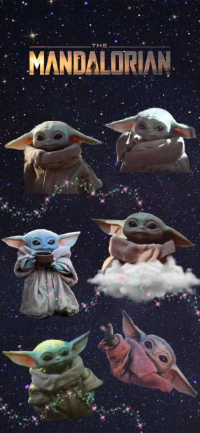 Beautiful Baby Yoda Phone Background.