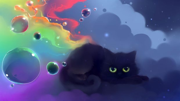 Beautiful Black Cat Background.
