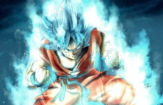Beautiful Cool Goku Background Blue.
