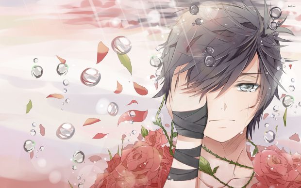 Beautiful Cute Anime Boy Background.