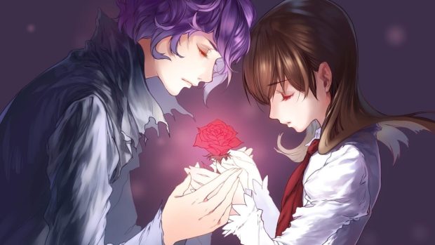 Beautiful Cute Anime Couple Wallpaper HD.