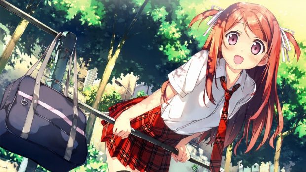 Beautiful Cute Anime Girl Background.