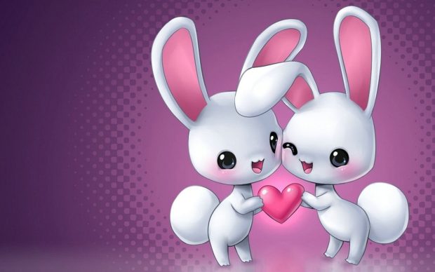 Beautiful Cute Wallpaper Love Bunny.