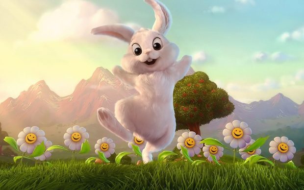 Beautiful Easter Bunny Backgrounds 3D Animation.