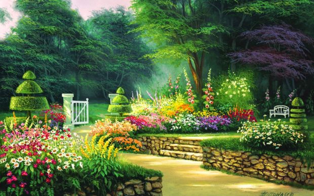 Beautiful Garden Background.