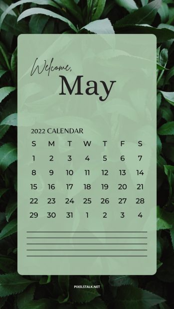Beautiful May 2022 Calendar Background.