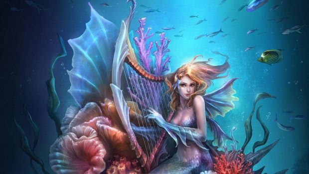 Beautiful Mermaid Background.