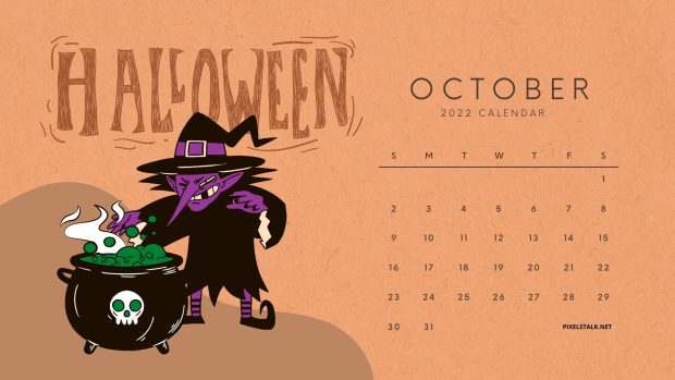 Beautiful October 2022 Calendar Background.