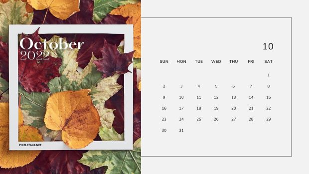 Beautiful October 2022 Calendar Wallpaper HD.