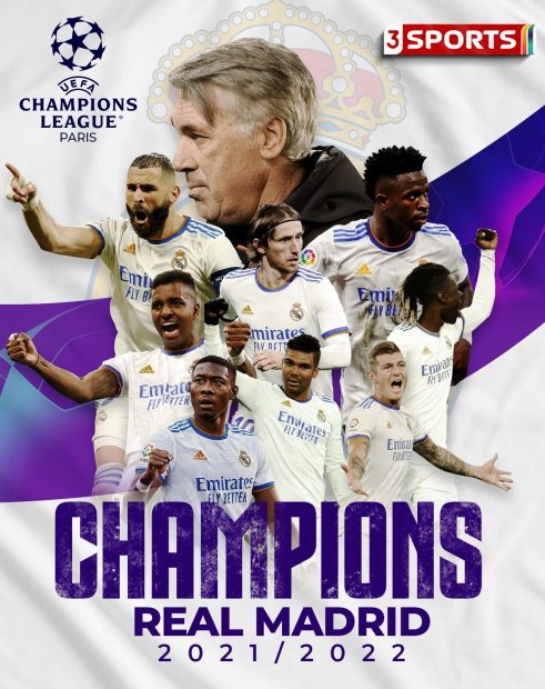 Beautiful Real Madrid UEFA Champions League 2022 Wallpaper HD.