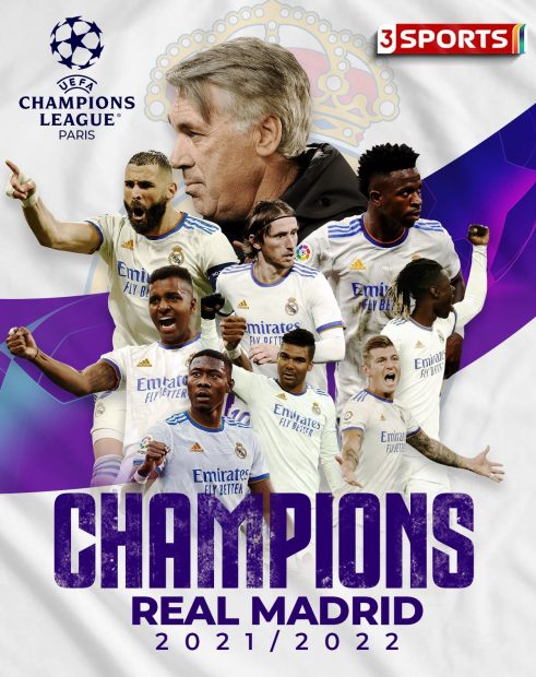 Beautiful Real Madrid UEFA Champions League 2022 Wallpaper HD.
