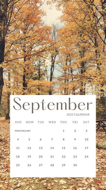 Beautiful September 2022 Calendar Iphone Background.