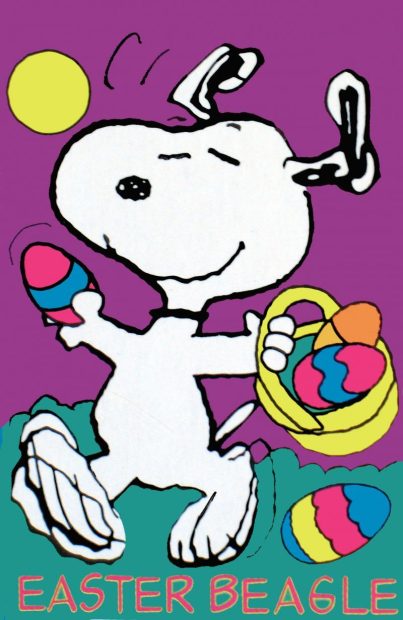 Beautiful Snoopy Easter Background.