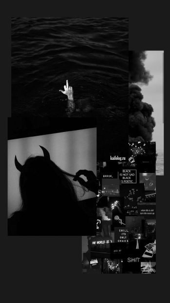 Black Aesthetic Desktop Image.