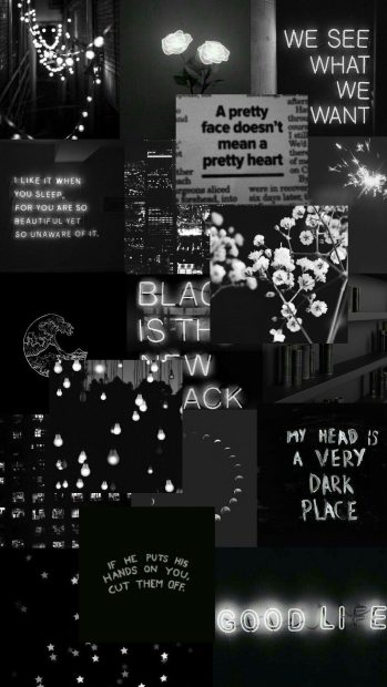 Black And White Wallpaper Aesthetic Collage HD.