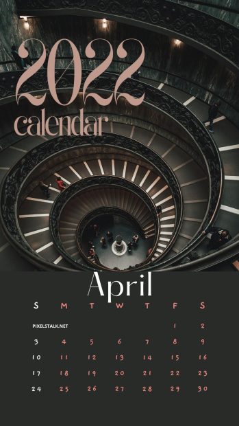 Black April 2022 Calendar Background.