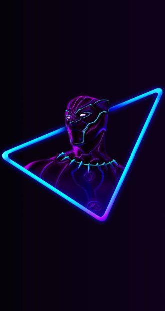 Black Panther Neon Wallpaper HD.