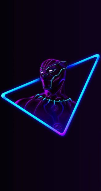 Black Panther Neon Wallpaper HD.