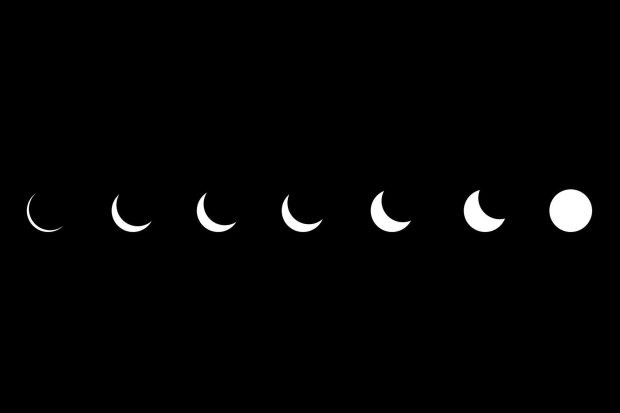 Black Simple Aesthetic Wallpaper Moon Phase.