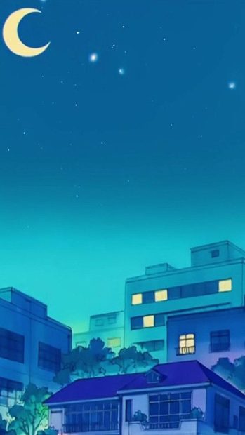Blue Aesthetic Anime Wallpaper Iphone Wallpaper HD.