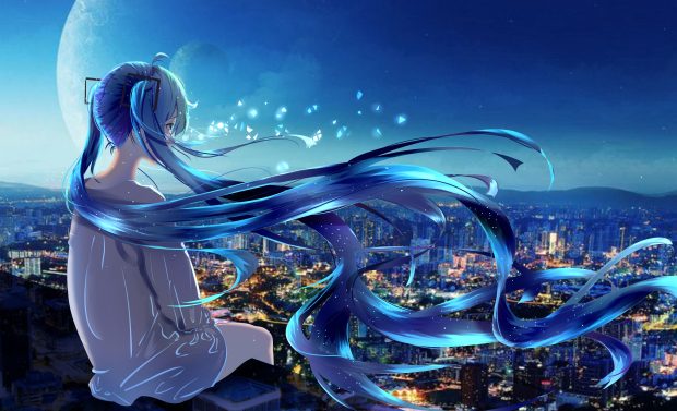 Blue Anime Girl HD Wallpapers 4K.
